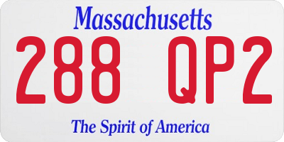 MA license plate 288QP2