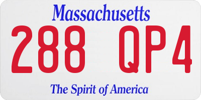 MA license plate 288QP4