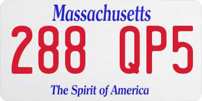 MA license plate 288QP5