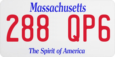 MA license plate 288QP6