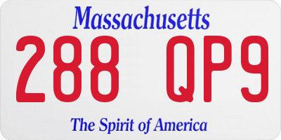 MA license plate 288QP9