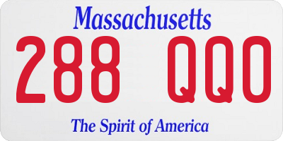 MA license plate 288QQ0