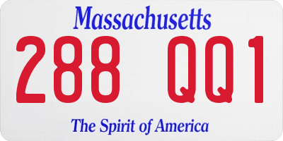 MA license plate 288QQ1