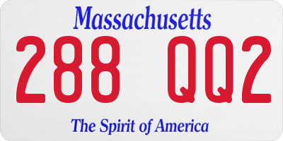 MA license plate 288QQ2