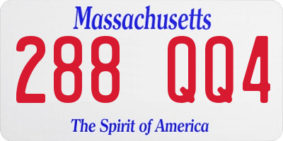 MA license plate 288QQ4