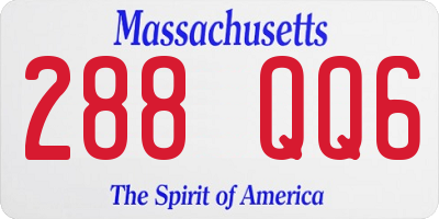 MA license plate 288QQ6