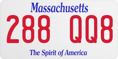 MA license plate 288QQ8