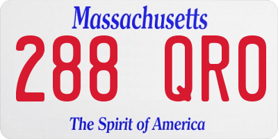 MA license plate 288QR0