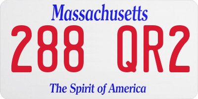 MA license plate 288QR2