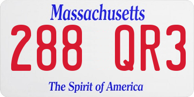 MA license plate 288QR3