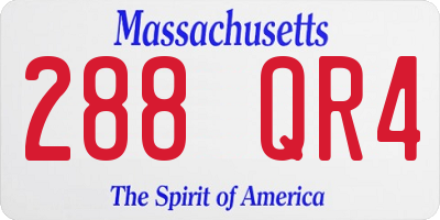 MA license plate 288QR4