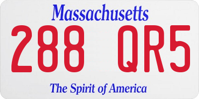 MA license plate 288QR5