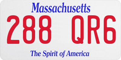 MA license plate 288QR6