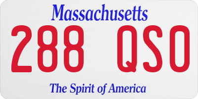 MA license plate 288QS0