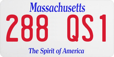 MA license plate 288QS1
