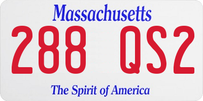 MA license plate 288QS2