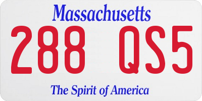 MA license plate 288QS5