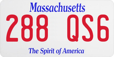 MA license plate 288QS6