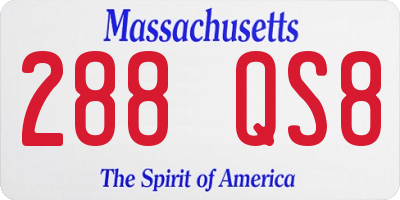 MA license plate 288QS8