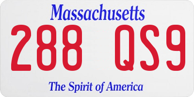MA license plate 288QS9