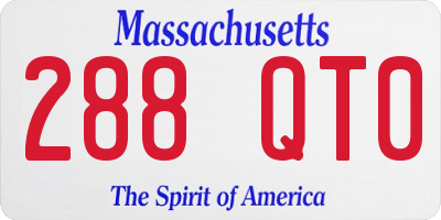 MA license plate 288QT0