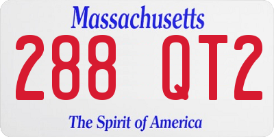 MA license plate 288QT2