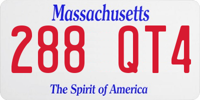 MA license plate 288QT4