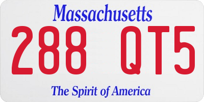 MA license plate 288QT5