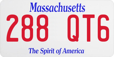 MA license plate 288QT6