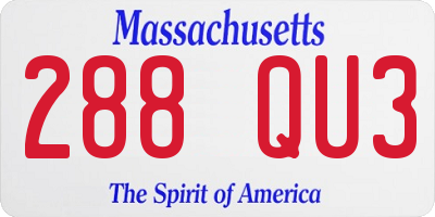 MA license plate 288QU3