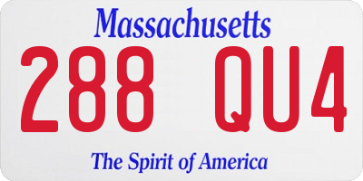 MA license plate 288QU4
