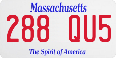 MA license plate 288QU5