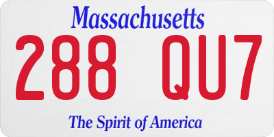 MA license plate 288QU7