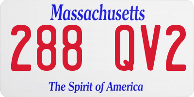 MA license plate 288QV2