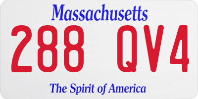 MA license plate 288QV4