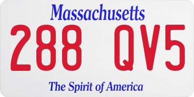 MA license plate 288QV5