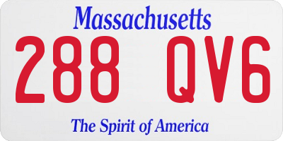 MA license plate 288QV6
