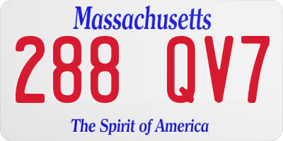 MA license plate 288QV7