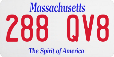 MA license plate 288QV8