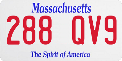 MA license plate 288QV9
