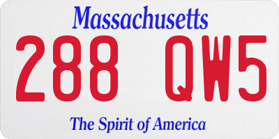 MA license plate 288QW5