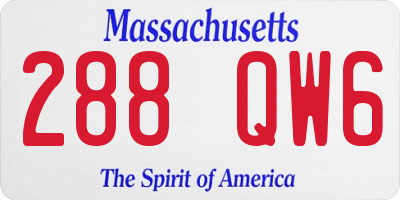 MA license plate 288QW6