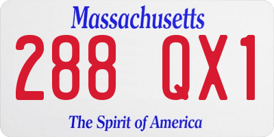 MA license plate 288QX1