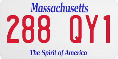 MA license plate 288QY1