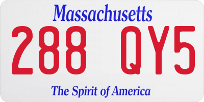 MA license plate 288QY5