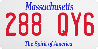 MA license plate 288QY6