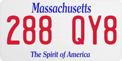 MA license plate 288QY8