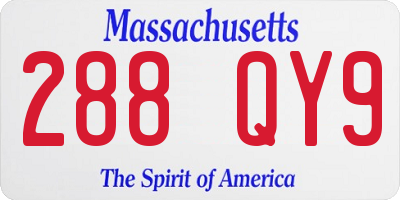 MA license plate 288QY9