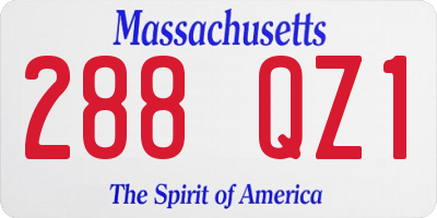 MA license plate 288QZ1