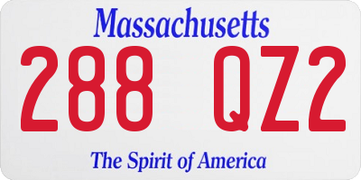 MA license plate 288QZ2
